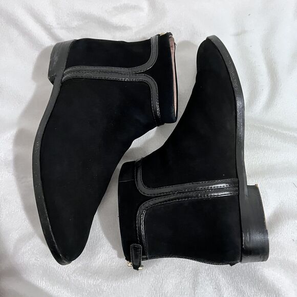 Louise Et Cie Black Leather Ankle Boots Size 7 M Modern Minimalist Contemporary - Picture 10 of 10